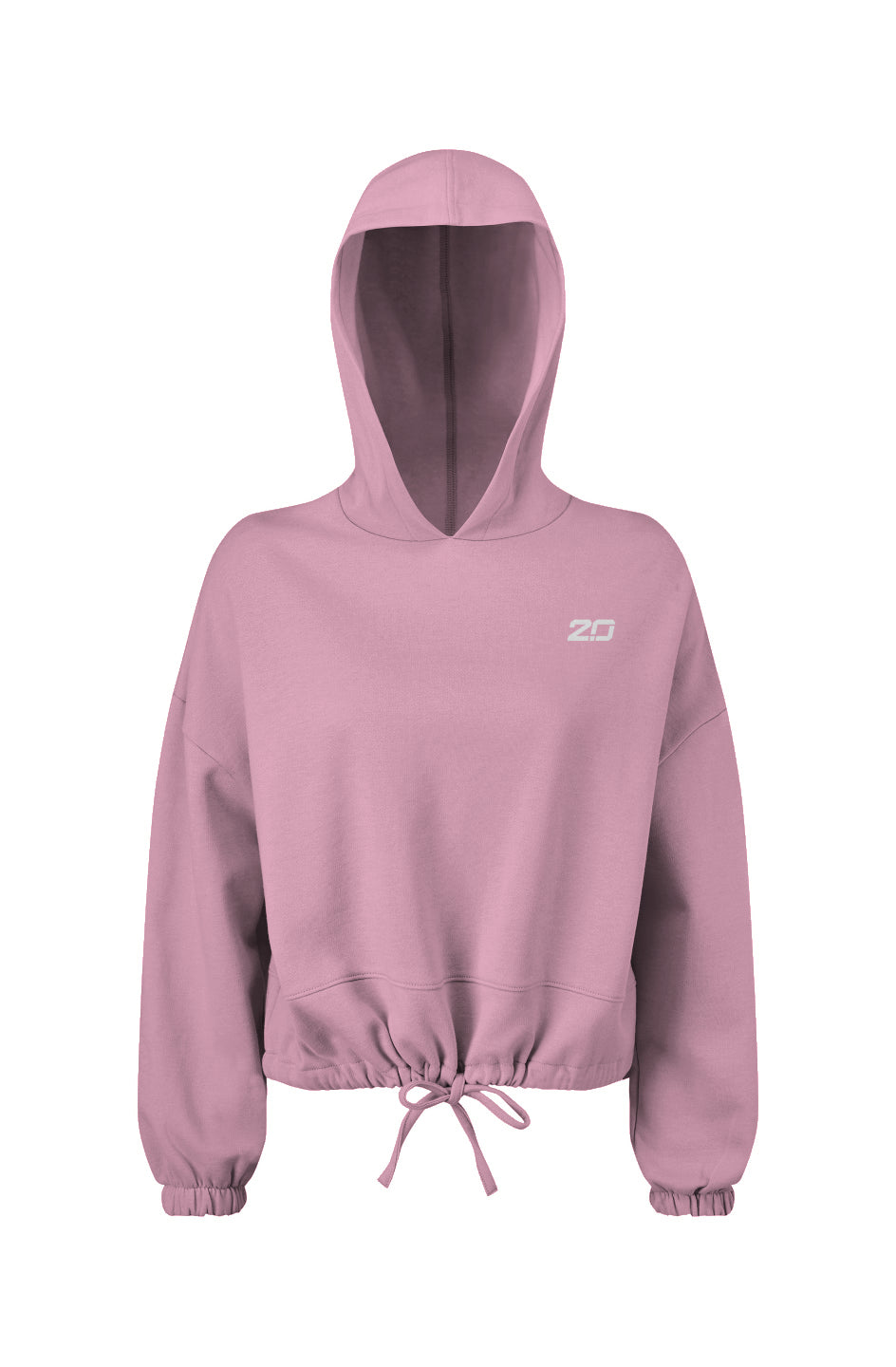 Ladies' Cropped Oversize Hooded Sweatshirt (Light Pink)