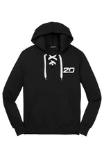 Lace Up Pullover Hooded Sweatshirt (Black)