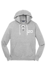Lace Up Pullover Hooded Sweatshirt (Grey)