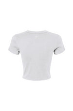 Women's Micro Rib Baby Tee (White)