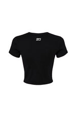 Women's Micro Rib Baby Tee (Black)