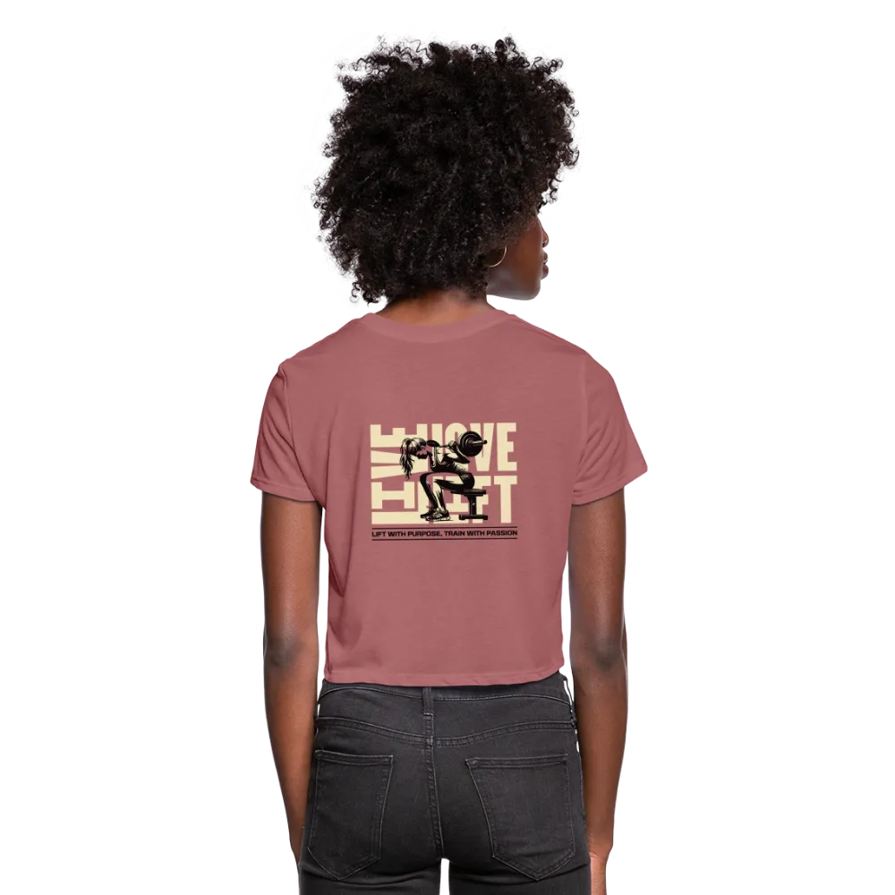 Live Love Lift Cropped T-Shirt - mauve