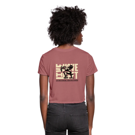 Live Love Lift Cropped T-Shirt - mauve