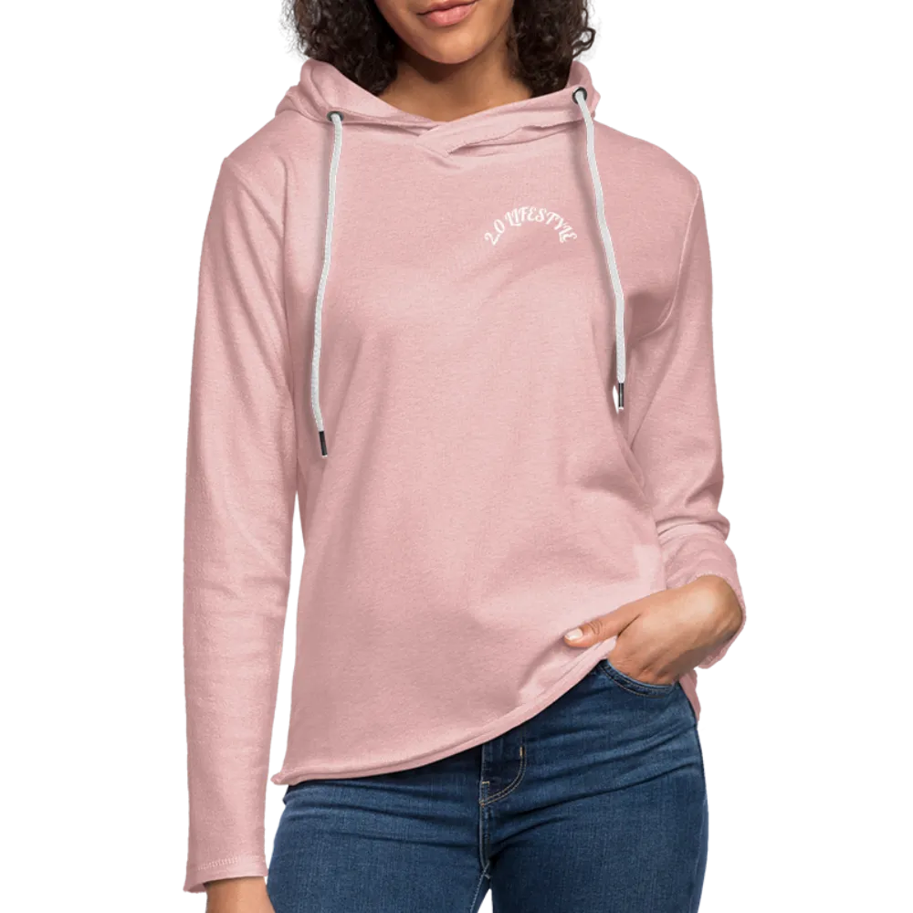 "Pretty in Pink" Lightweight Hoodie - cream heather pink