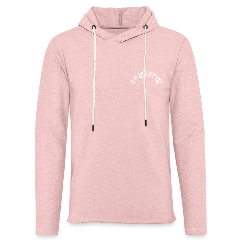 "Pretty in Pink" Lightweight Hoodie - cream heather pink