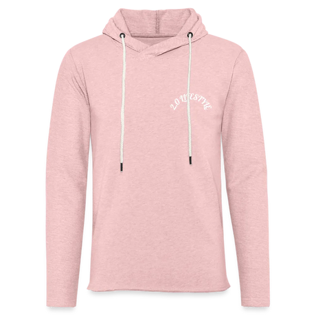 "Pretty in Pink" Lightweight Hoodie - cream heather pink