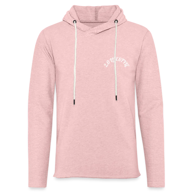 "Pretty in Pink" Lightweight Hoodie - cream heather pink