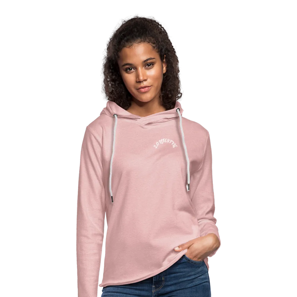 "Pretty in Pink" Lightweight Hoodie - cream heather pink