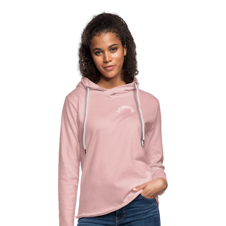 "Pretty in Pink" Lightweight Hoodie - cream heather pink