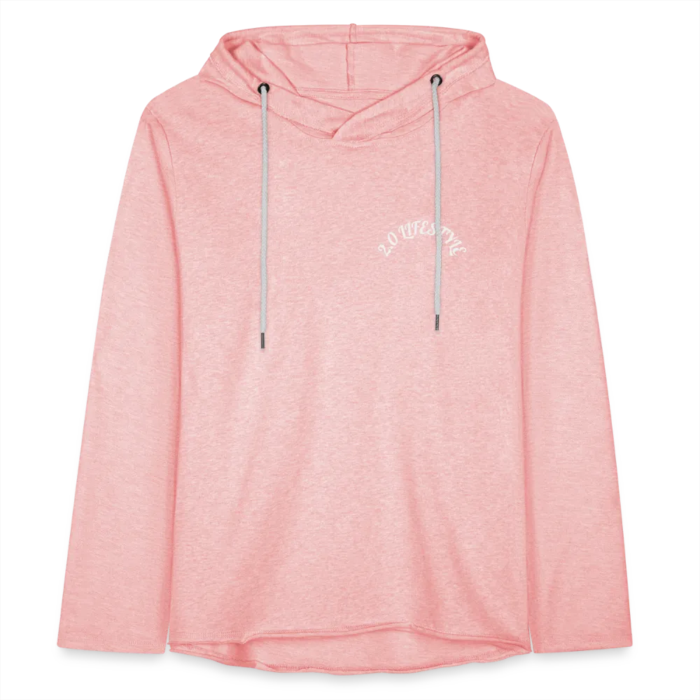 "Pretty in Pink" Lightweight Hoodie - cream heather pink