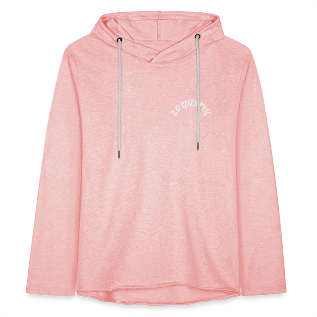 "Pretty in Pink" Lightweight Hoodie - cream heather pink